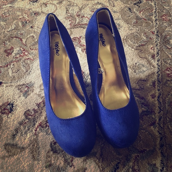 Sapphire blue wedge heels