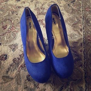 Sapphire blue wedge heels