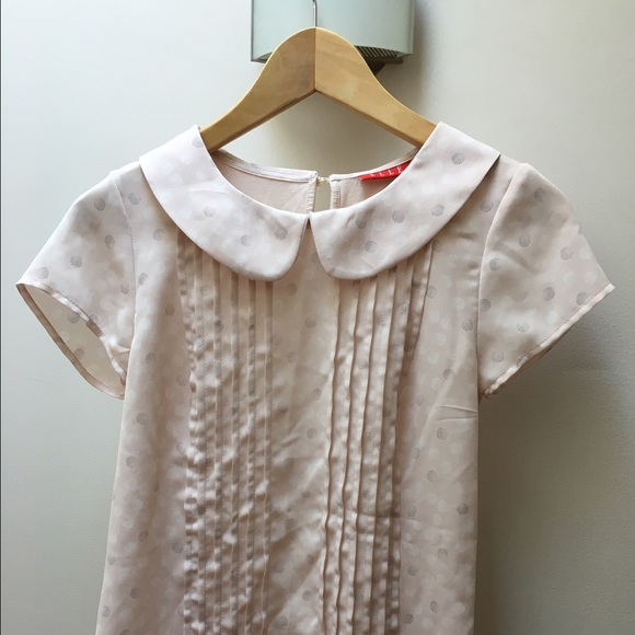 Elle pintuck blouse with Peter Pan collar