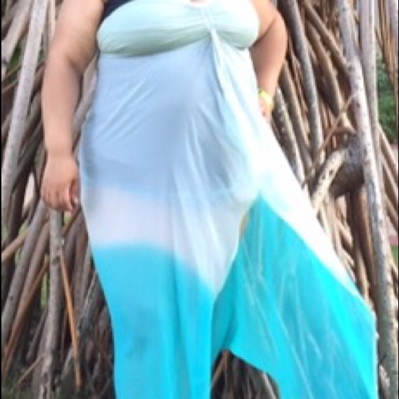 2 in one blue ombré cover up