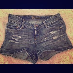 BEBE distressed shorts