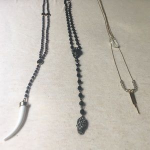 Three Set Dangling Necklaces