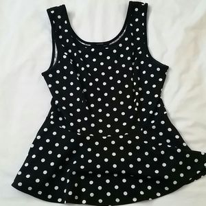Polka dot peplum top