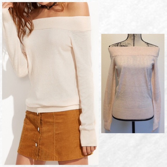 Tops - Apricot Off Shoulder Sweater