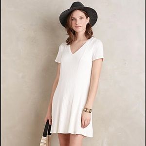 Anthropologie Dolan rubbed flare dress white