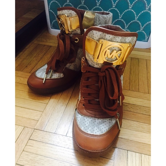 Michael Kors leather wedge sneakers