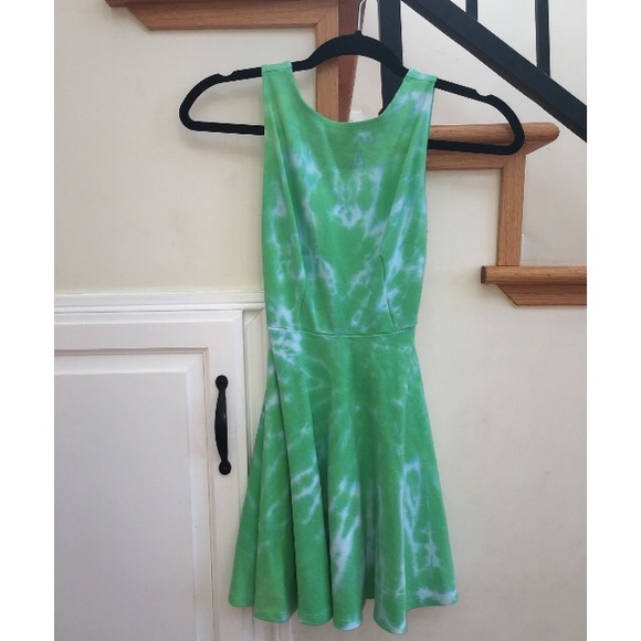 Green tie dye American apparel skater dress