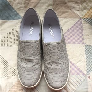 Gray slip on sneakers