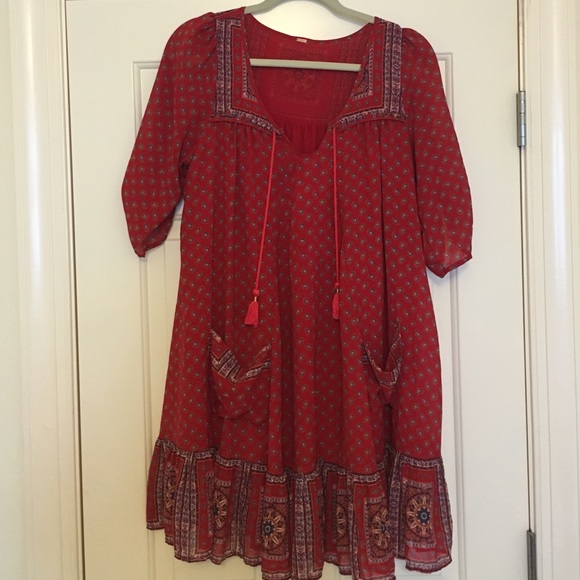 Free people red tunic dress!