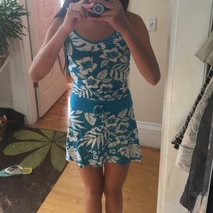 Blue and white dress