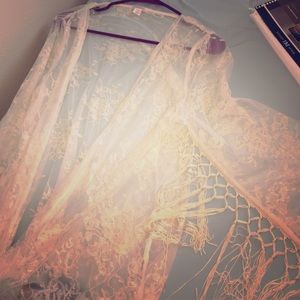 White lace fringe cardigan BRAND NEW NEVER WORN