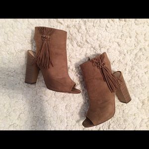 Tan suede booties