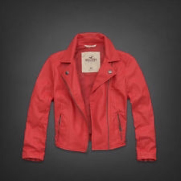 🚫SOLD ON MERCARI🚫Hollister Coral Moto Jacket - Picture 1 of 2
