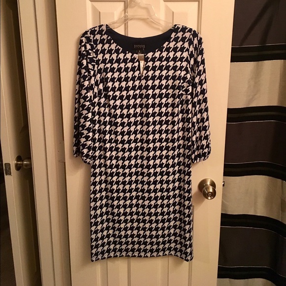 Blue houndstooth dress