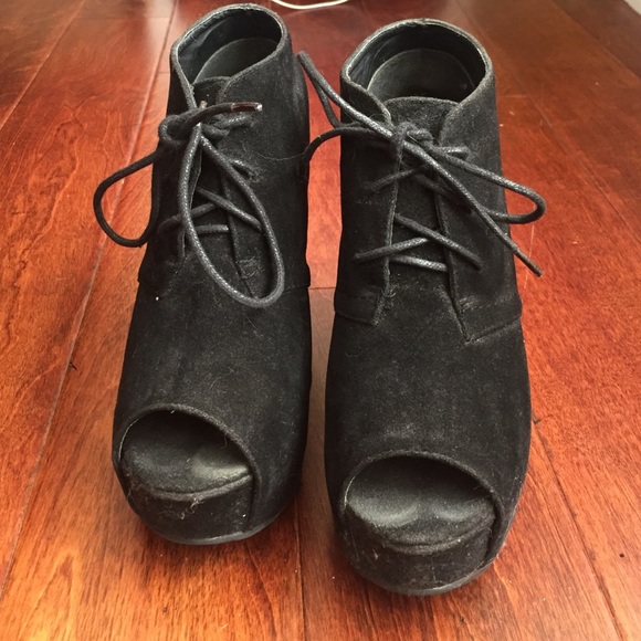 Peep toe booties