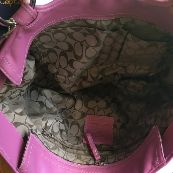 Large pink leather COACH bag great condition - Picture 2 of 3