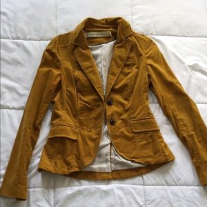Mustard fitted corduroy blazer