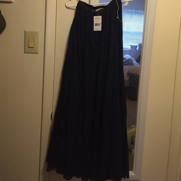 Free people maxi skirt XS NWT dark blue