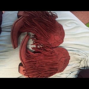 Liberty black fringe boots