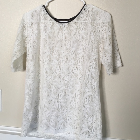 Zara lace leather top