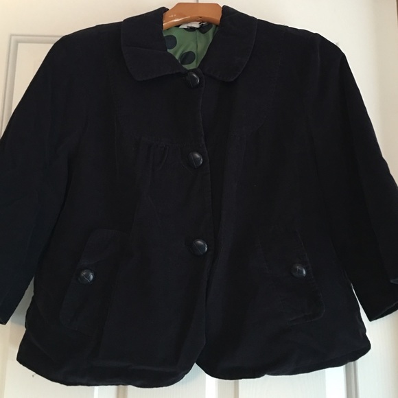 Navy corduroy cropped jacket