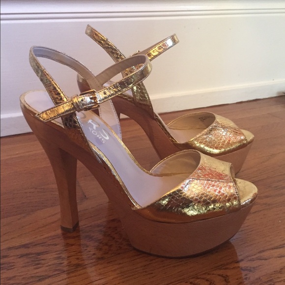 Michael Kors Gold Platform Heels