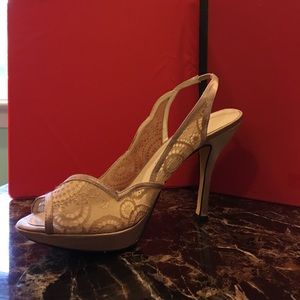 Caparros light pink lace heels.