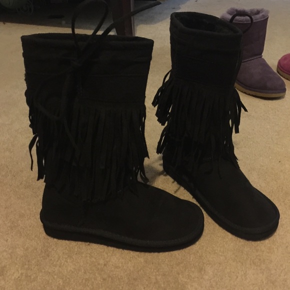 Fringe tall boots