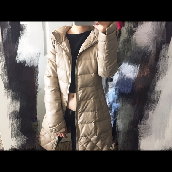 leather down coat