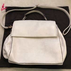 Street level white tote /cross shoulder bag