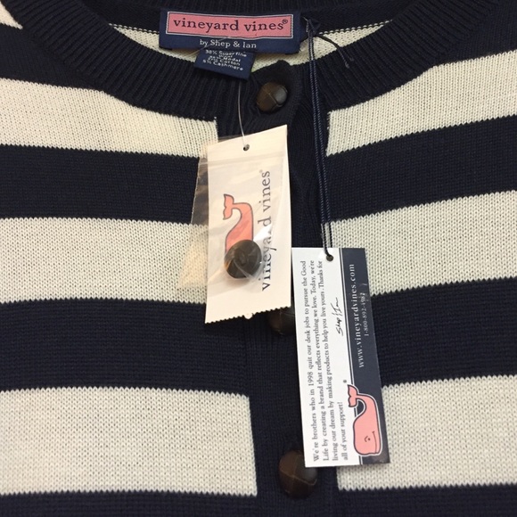 Vineyard Vines Navy & White Striped Sweater Size L - Picture 2 of 4
