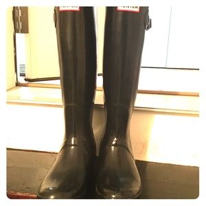 Hunter women's original tall gloss rain boots