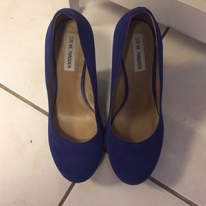 blue steve madden wedges