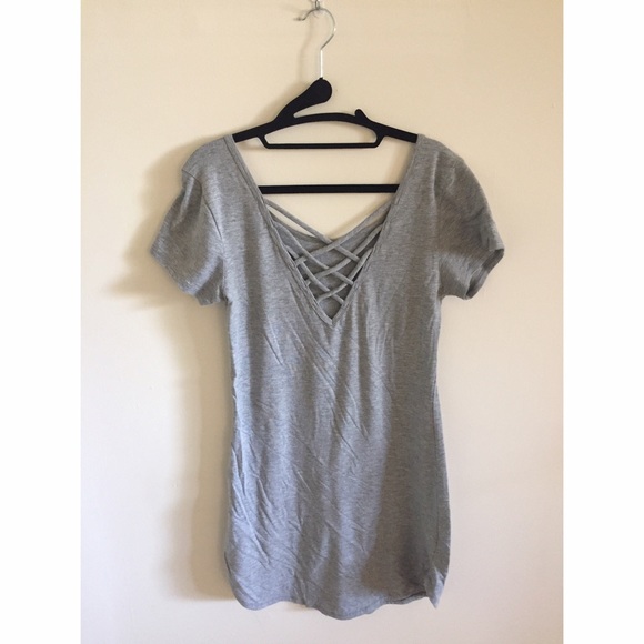 Cross-crossed Grey Dress