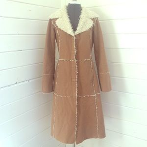 Arden B 70s style faux shearling jack coat