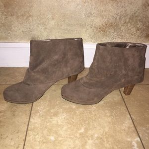 Tan suede booties