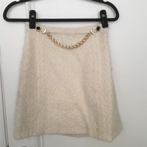 Tweed Milly skirt with gold chain detail