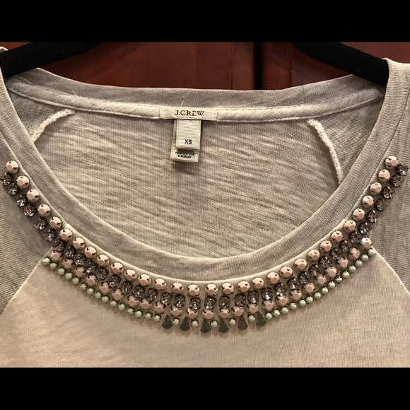 J. Crew Jeweled Baseball Tee XS