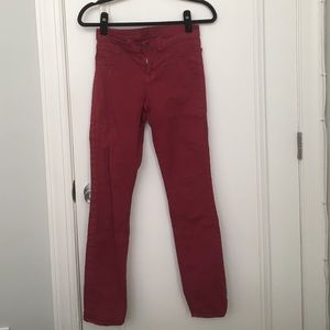 Red j brand skinny jeans