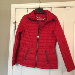 Guess red puffer coat