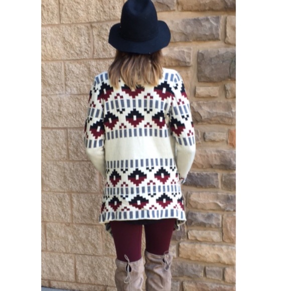 Asymmetrical Open Long Cardi Sweater - Picture 3 of 4