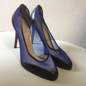 Christian Louboutin Blue Mesh Pumps