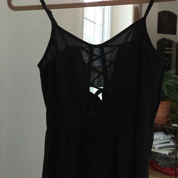 Sheer Black Lace-up Dress - Picture 4 of 4