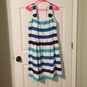 Nine West Striped Fit & Flare Dress