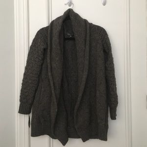 Gray oversized open cardigan