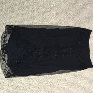 French Connection Black Beaded Skirt