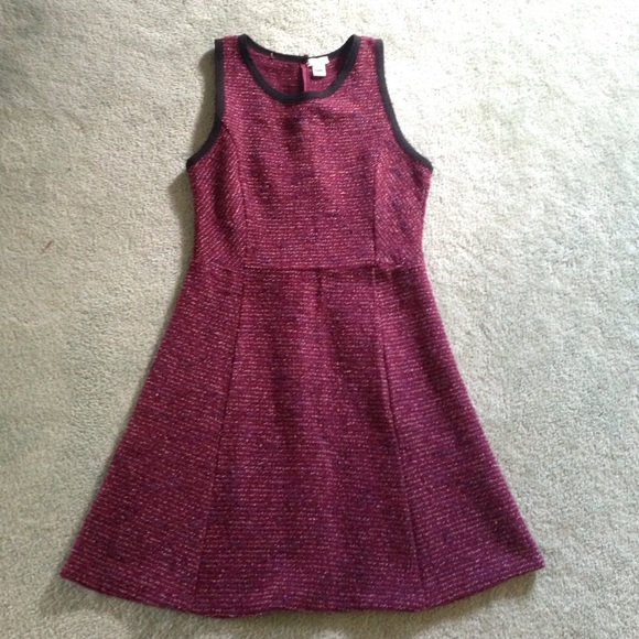 Maroon tweed J Crew Dress