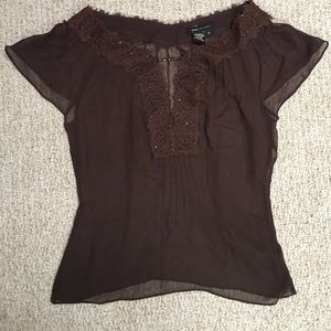 BCBGMAXAZARIA Sheer Top