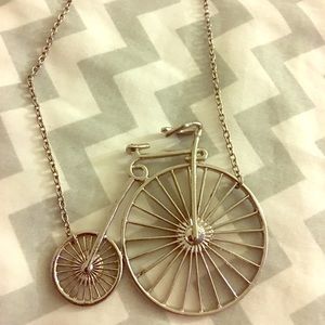 Metal Old School Unicycle Necklace