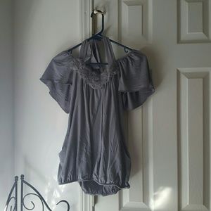Gray Halter Blouse